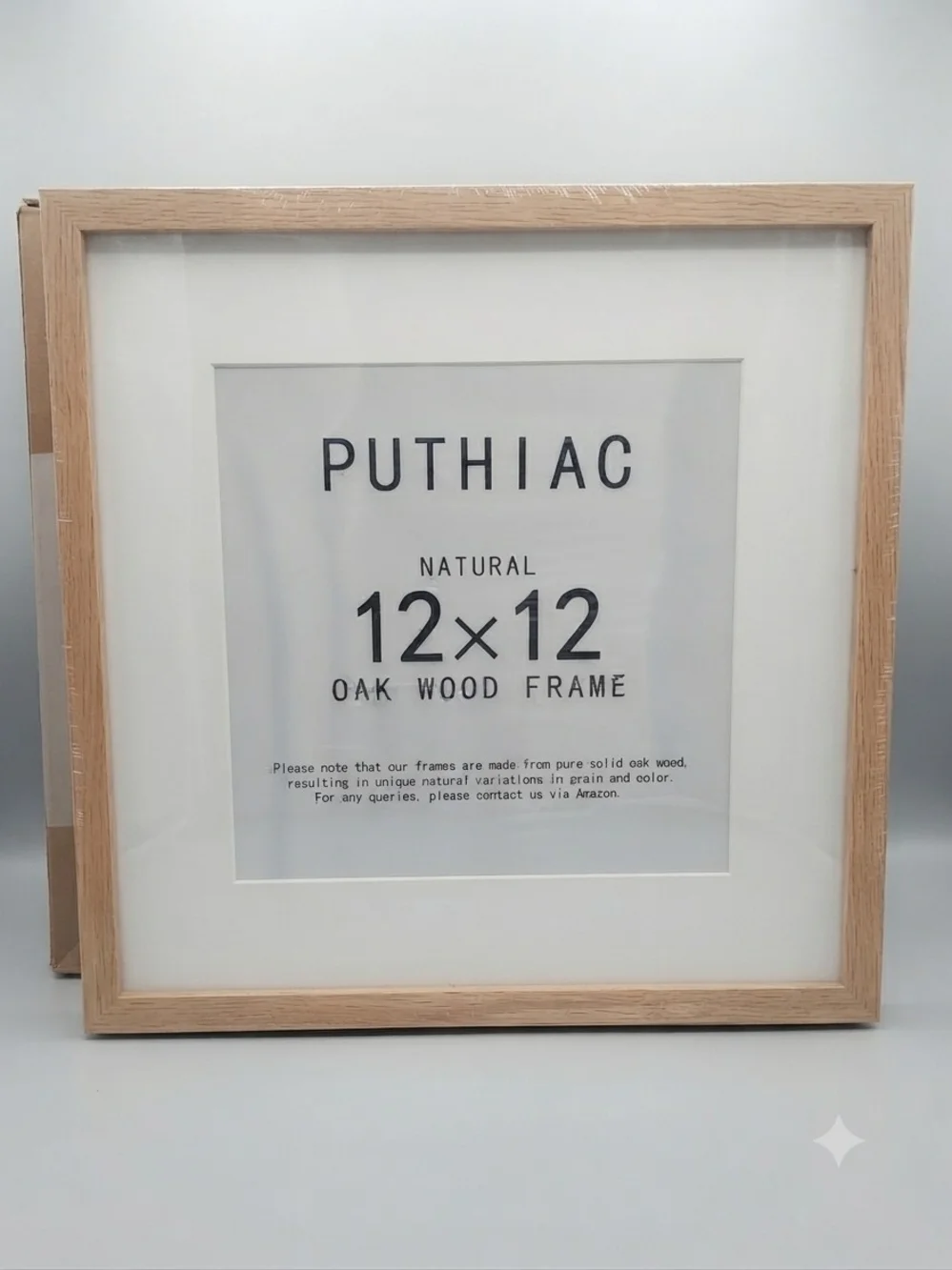 PUTHIAC 12x12 Solid Oak Wood Picture Frame Natural Minimalist NIB